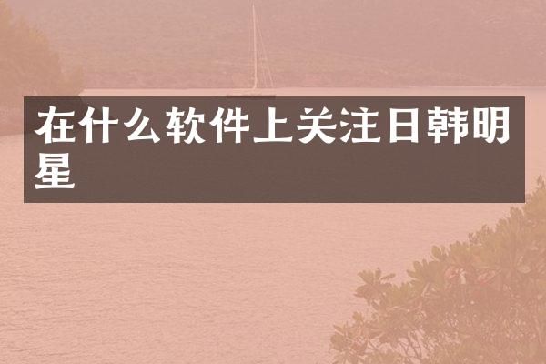在什么软件上关注日韩明星