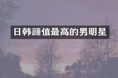 日韩颜值最高的男明星