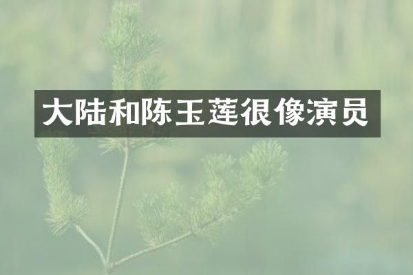 大陆和陈玉莲很像演员