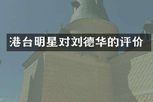 港台明星对刘德华的评价