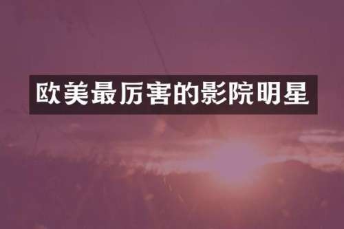 欧美最厉害的影院明星