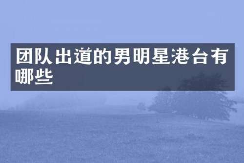 团队出道的男明星港台有哪些