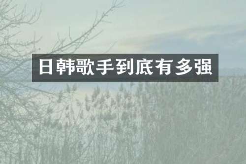 日韩歌手到底有多强