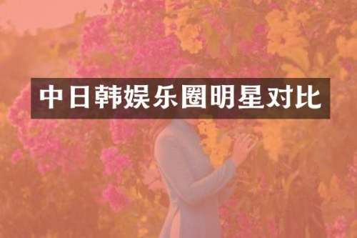 中日韩娱乐圈明星对比
