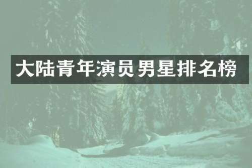 大陆青年演员男星排名榜