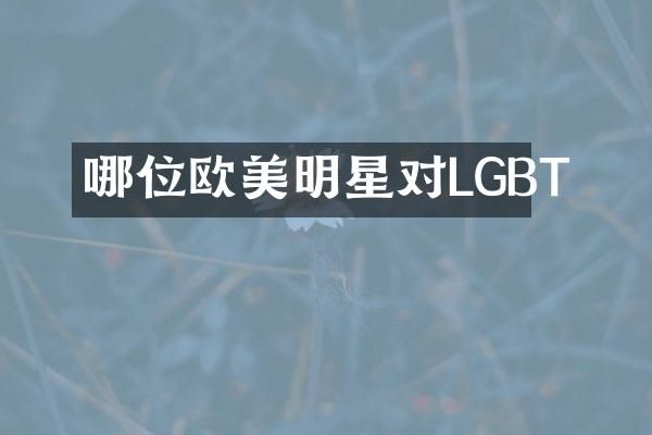 哪位欧美明星对LGBT