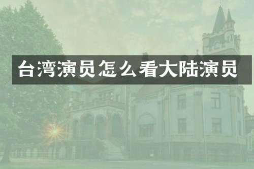 台湾演员怎么看大陆演员