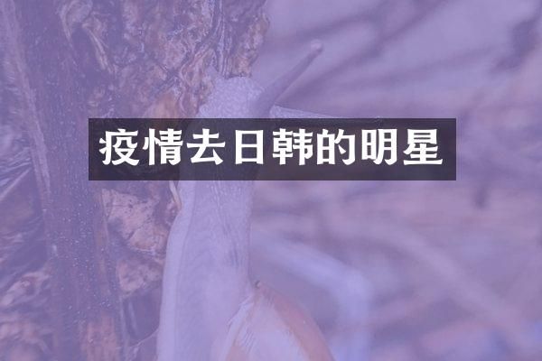 疫情去日韩的明星