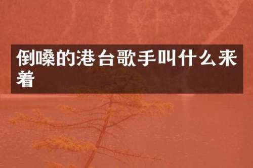 倒嗓的港台歌手叫什么来着