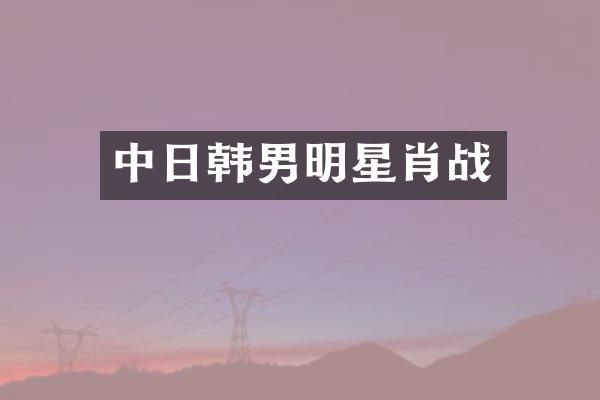 中日韩男明星肖战