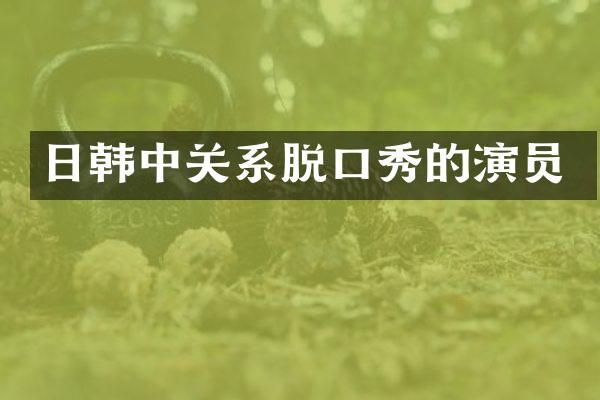 日韩中关系脱口秀的演员