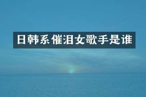 日韩系催泪女歌手是谁