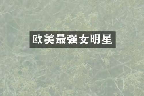欧美最强女明星