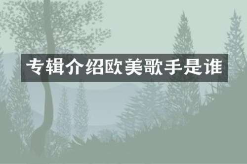专辑介绍欧美歌手是谁