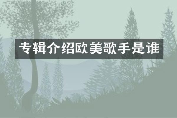 专辑介绍欧美歌手是谁