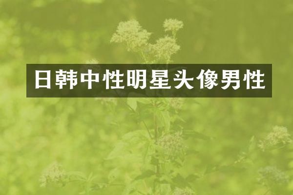 日韩中性明星头像男性