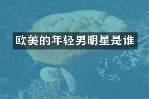欧美的年轻男明星是谁