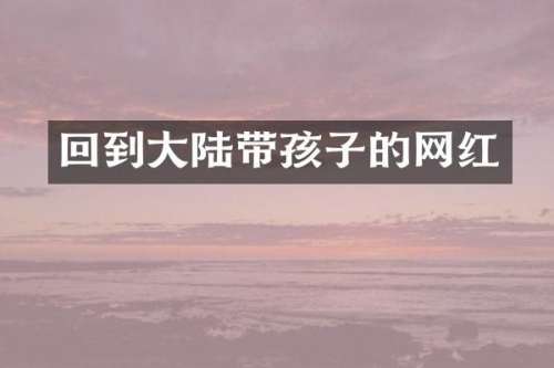 回到大陆带孩子的网红