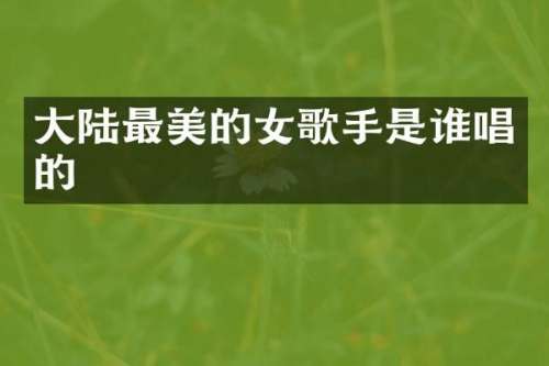 大陆最美的女歌手是谁唱的