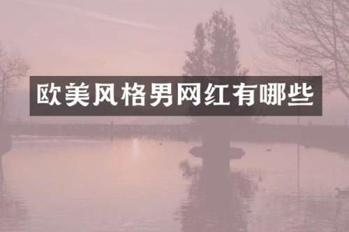 欧美风格男网红有哪些