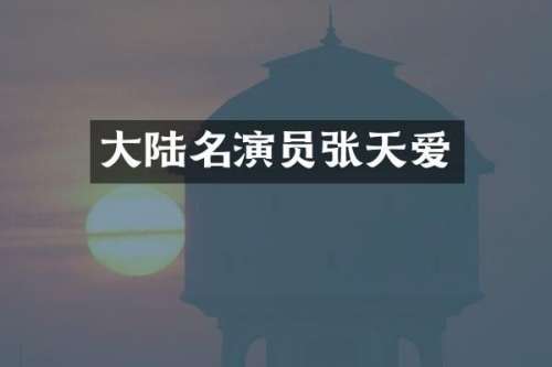 大陆名演员张天爱