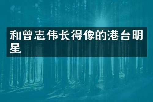 和曾志伟长得像的港台明星