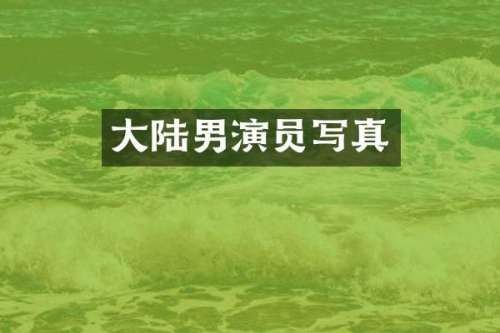 大陆男演员写真