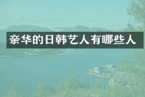 亲华的日韩艺人有哪些人
