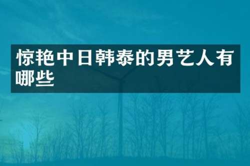 惊艳中日韩泰的男艺人有哪些