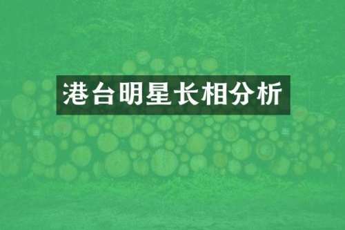 港台明星长相分析