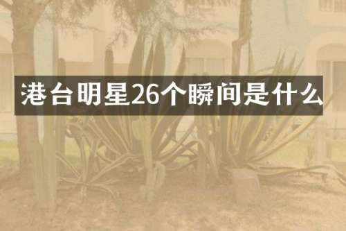 港台明星26个瞬间是什么