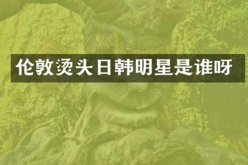 伦敦烫头日韩明星是谁呀