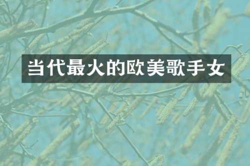当代最火的欧美歌手女