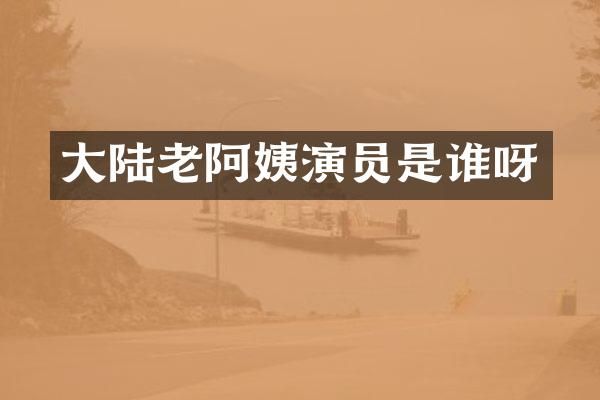 大陆老阿姨演员是谁呀