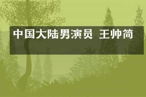 中国大陆男演员 王帅简历