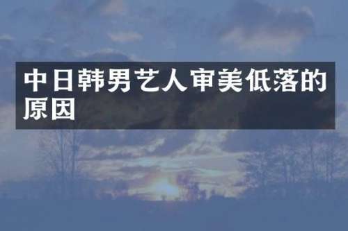 中日韩男艺人审美低落的原因
