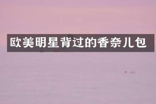 欧美明星背过的香奈儿包