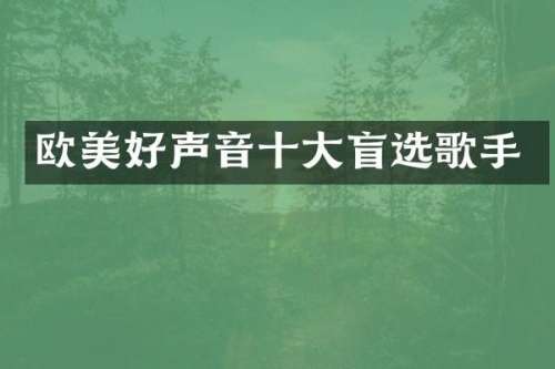 欧美好声音十大盲选歌手