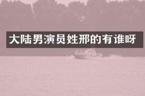 大陆男演员姓邢的有谁呀
