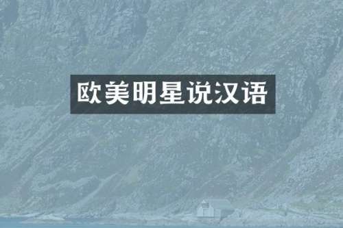 欧美明星说汉语
