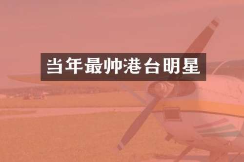 当年最帅港台明星