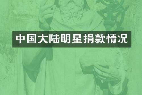 中国大陆明星捐款情况