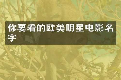 你要看的欧美明星电影名字