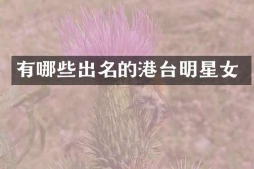 有哪些出名的港台明星女