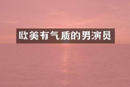 欧美有气质的男演员