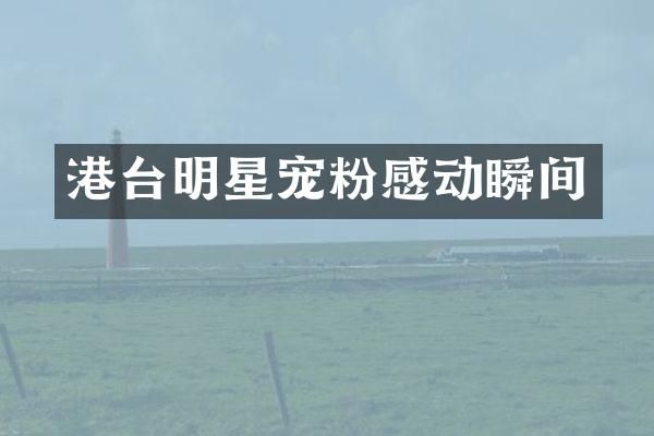 港台明星宠粉感动瞬间