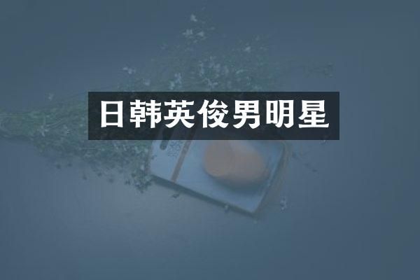 日韩英俊男明星