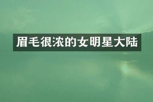 眉毛很浓的女明星大陆