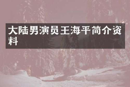大陆男演员王海平简介资料