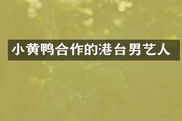 小黄鸭合作的港台男艺人